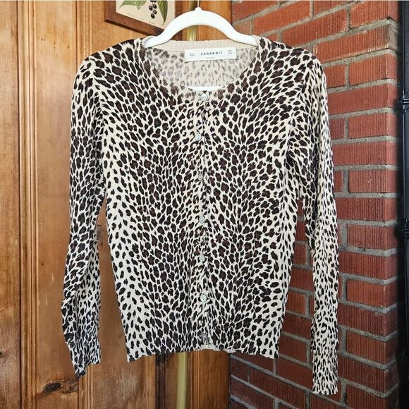 Zara Animal Print Cardigan - Picture 1 of 8